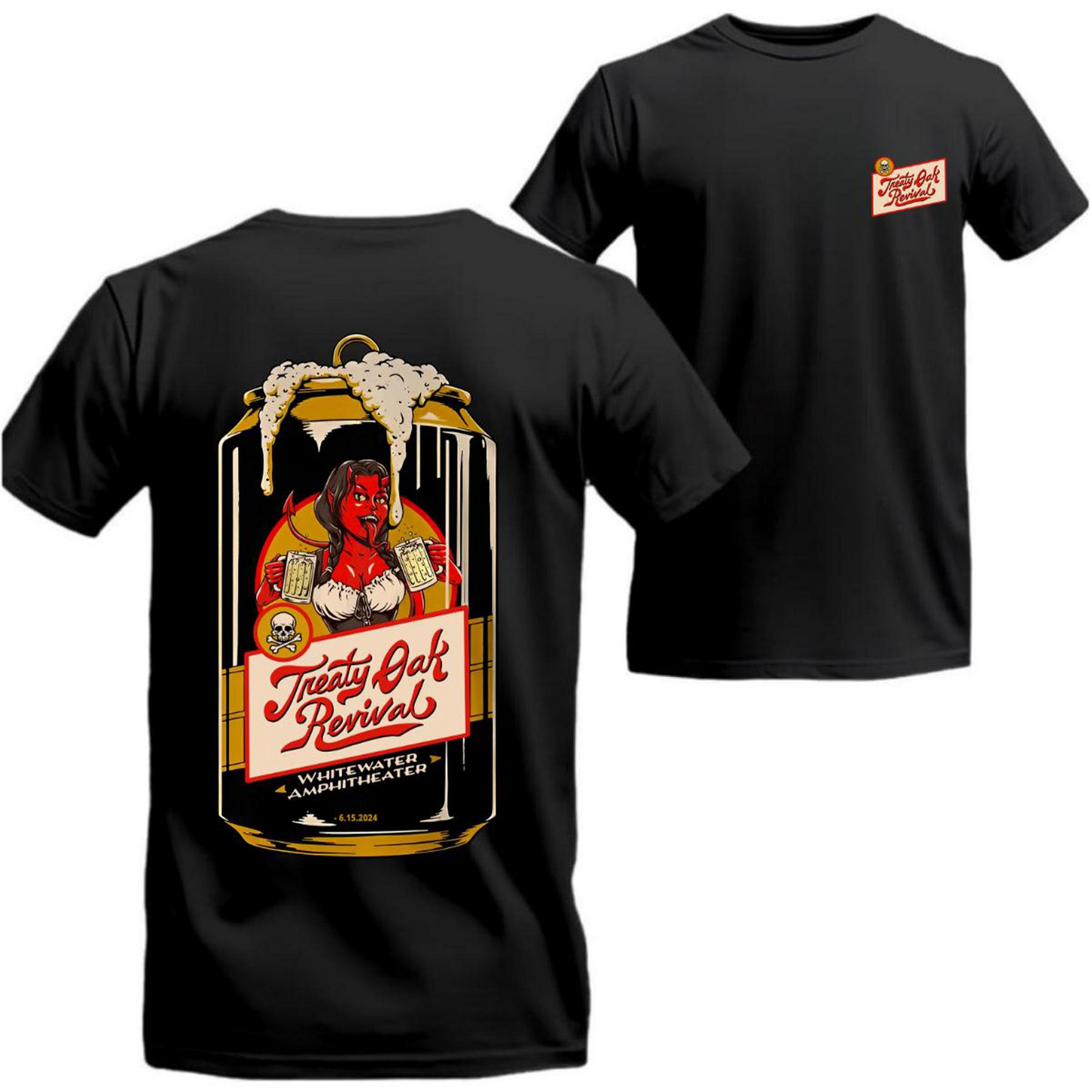 Vintage Country Rock T-Shirt – Western Beer Can Graphic Tee, Concert-Style Unisex Shirt Inspired by Treaty Oak Revival