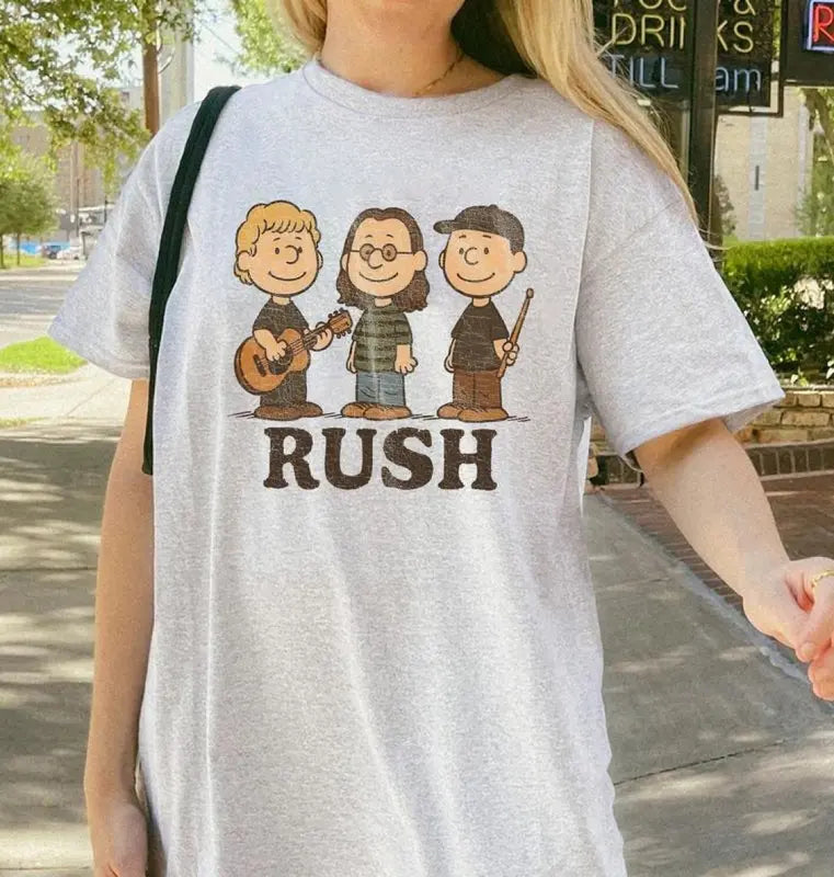 Rush Band Cartoon Vintage T-Shirt - Retro Rock Music Fan Tee