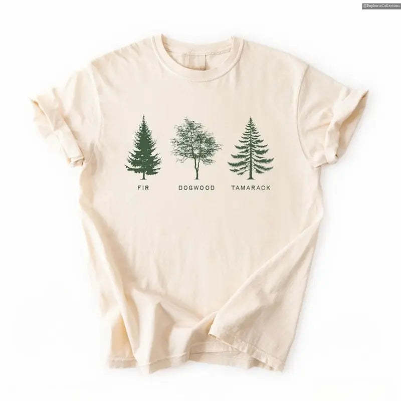 Fir Dogwood Tamarack Tree T-Shirt – Nature-Inspired Wordplay Tee, Subtle Statement Shirt with National Park Aesthetic