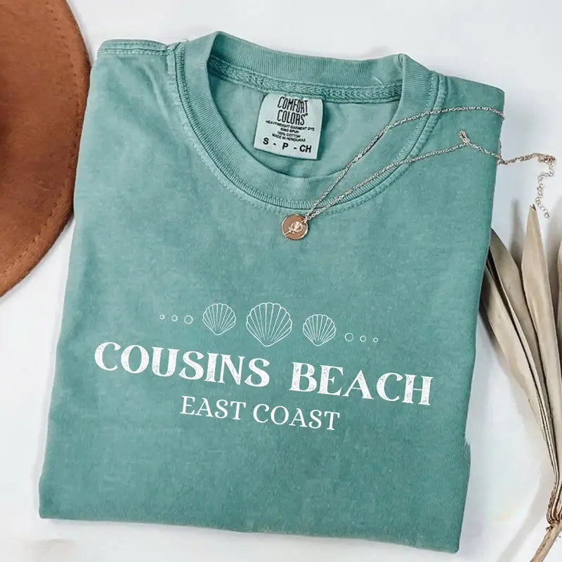 Comfort Colors Cousins Beach T-Shirt - Vintage Coastal Graphic Tee