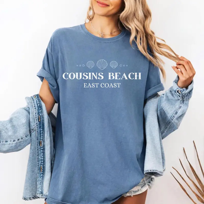 Comfort Colors Cousins Beach T-Shirt - Vintage Coastal Graphic Tee