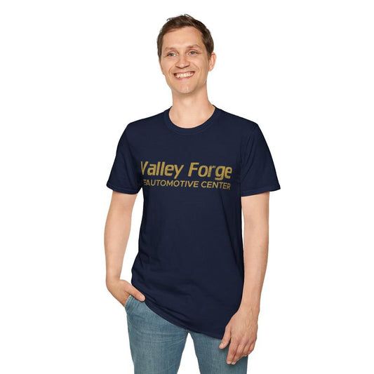 Valley Forge Automotive Center T-Shirt – Unisex Softstyle Tee for Car Lovers & Garage Fans