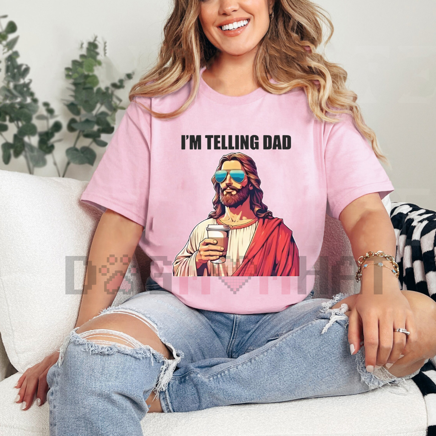 "I'm Telling Dad" Shirt Funny Religious Christian Jesus Meme T-Shirt