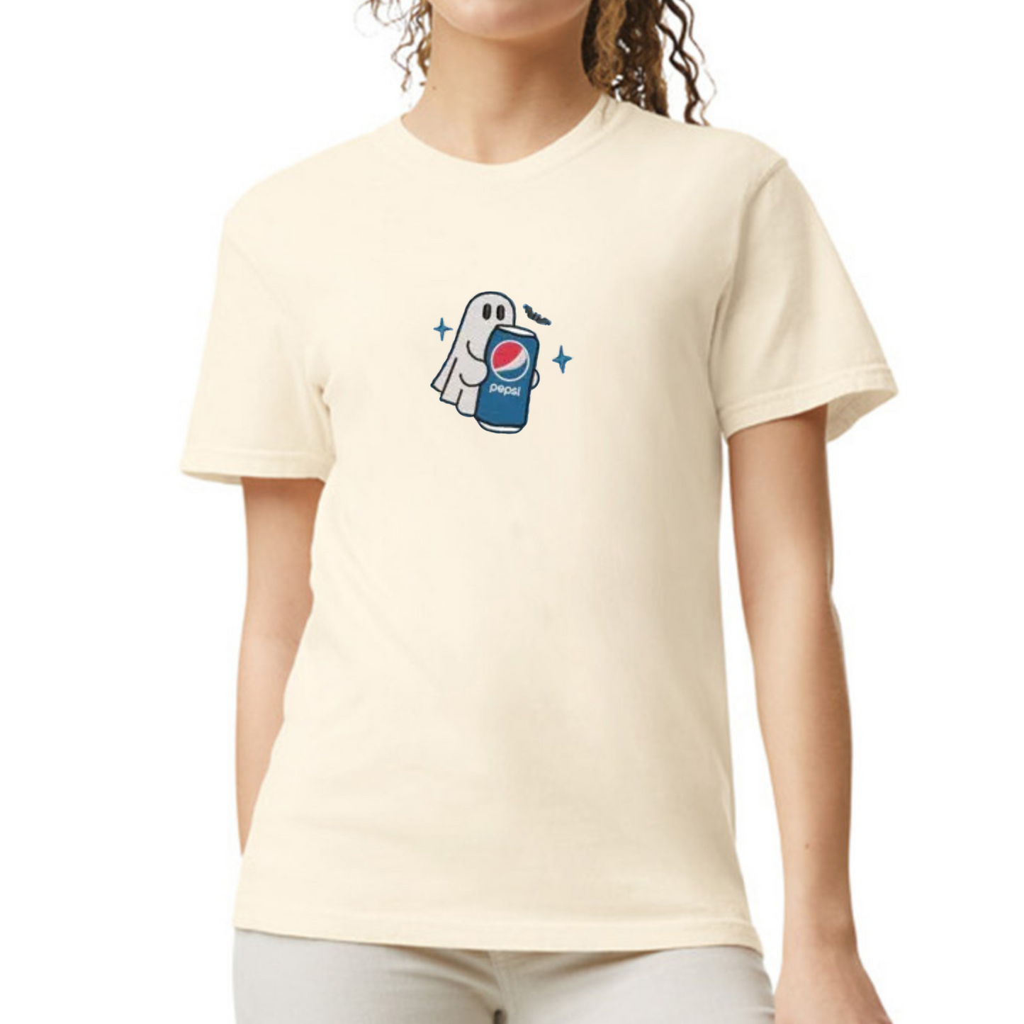 Embroidered Spooky Drink Comfort Colors Shirt - Halloween Spooky Season Tee