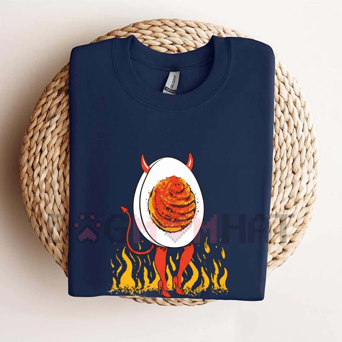 Funny Deviled Egg T-Shirt – Retro Holiday Graphic Tee, Gift for Foodies, Unisex Cotton Top