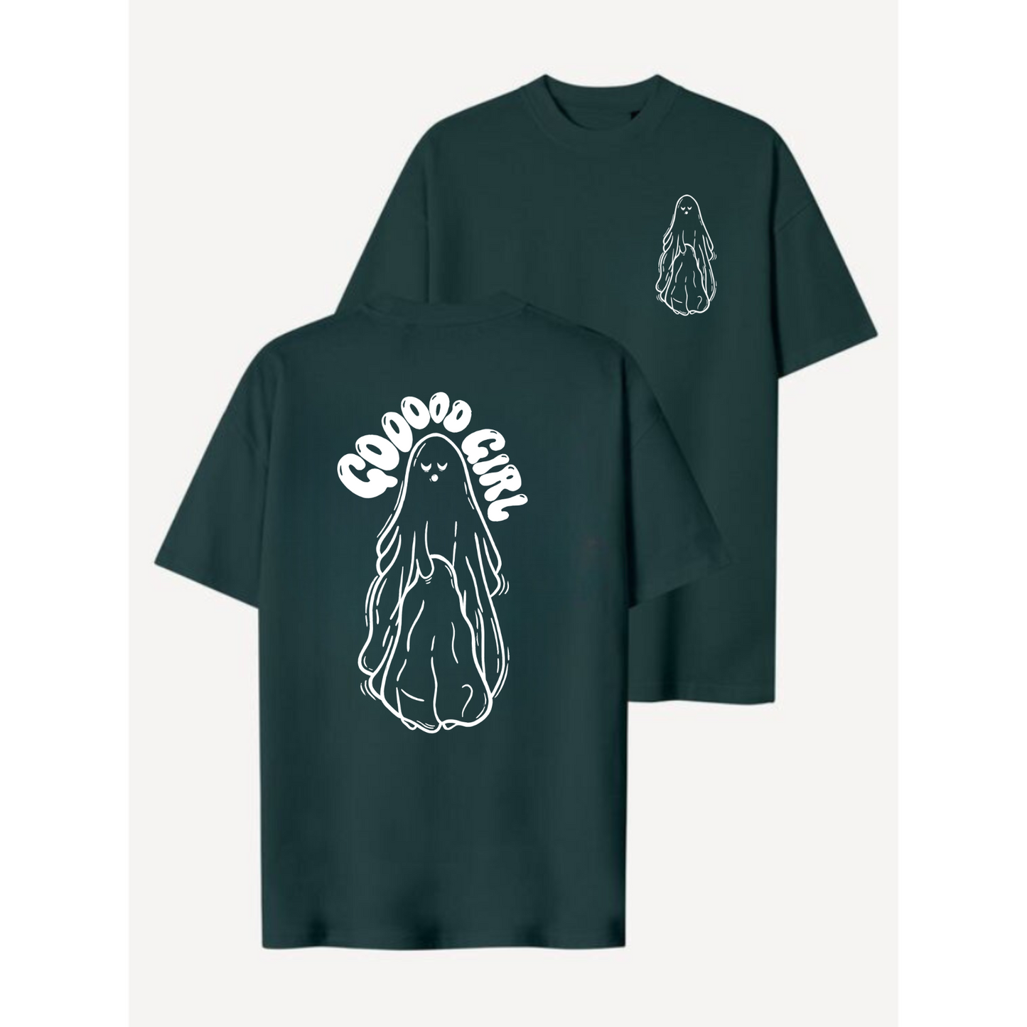 Good Girl Ghost T-Shirt – Cute Halloween Graphic Tee for Women, Funny Spooky Season Shirt