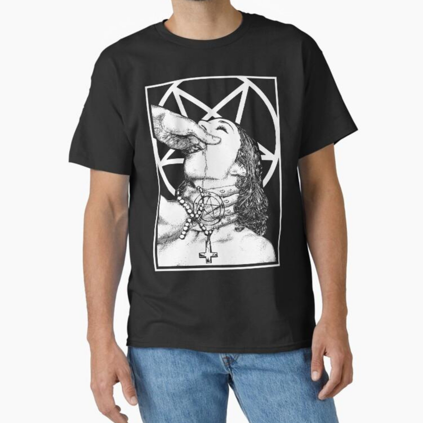 Satanic Nun Graphic T-Shirt – Gothic Dark Art Horror Tee for Fans