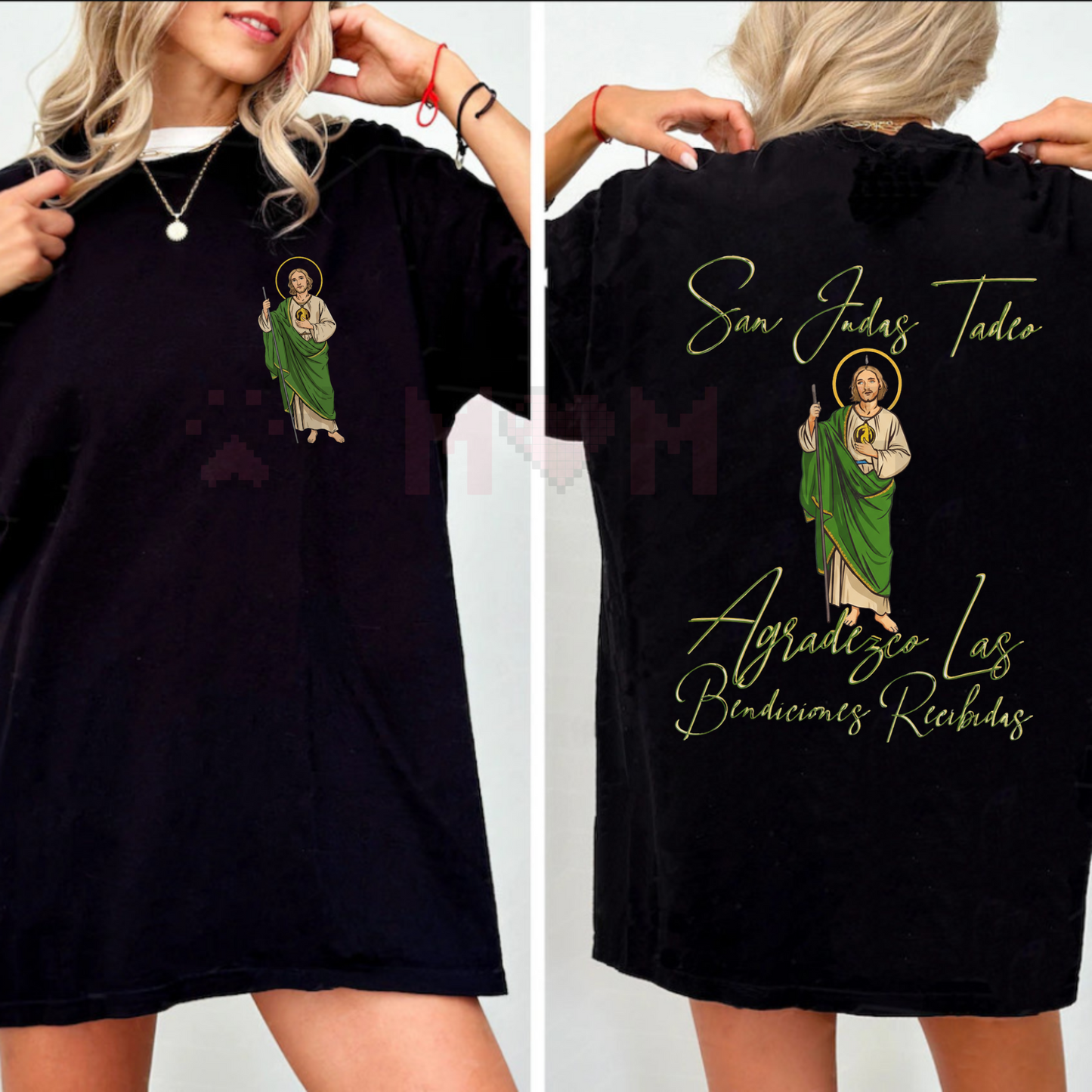 San Judas Tadeo Latino 2 Sides T-Shirt – Classic Cotton Fabric, Religious & Cultural Graphic Tee