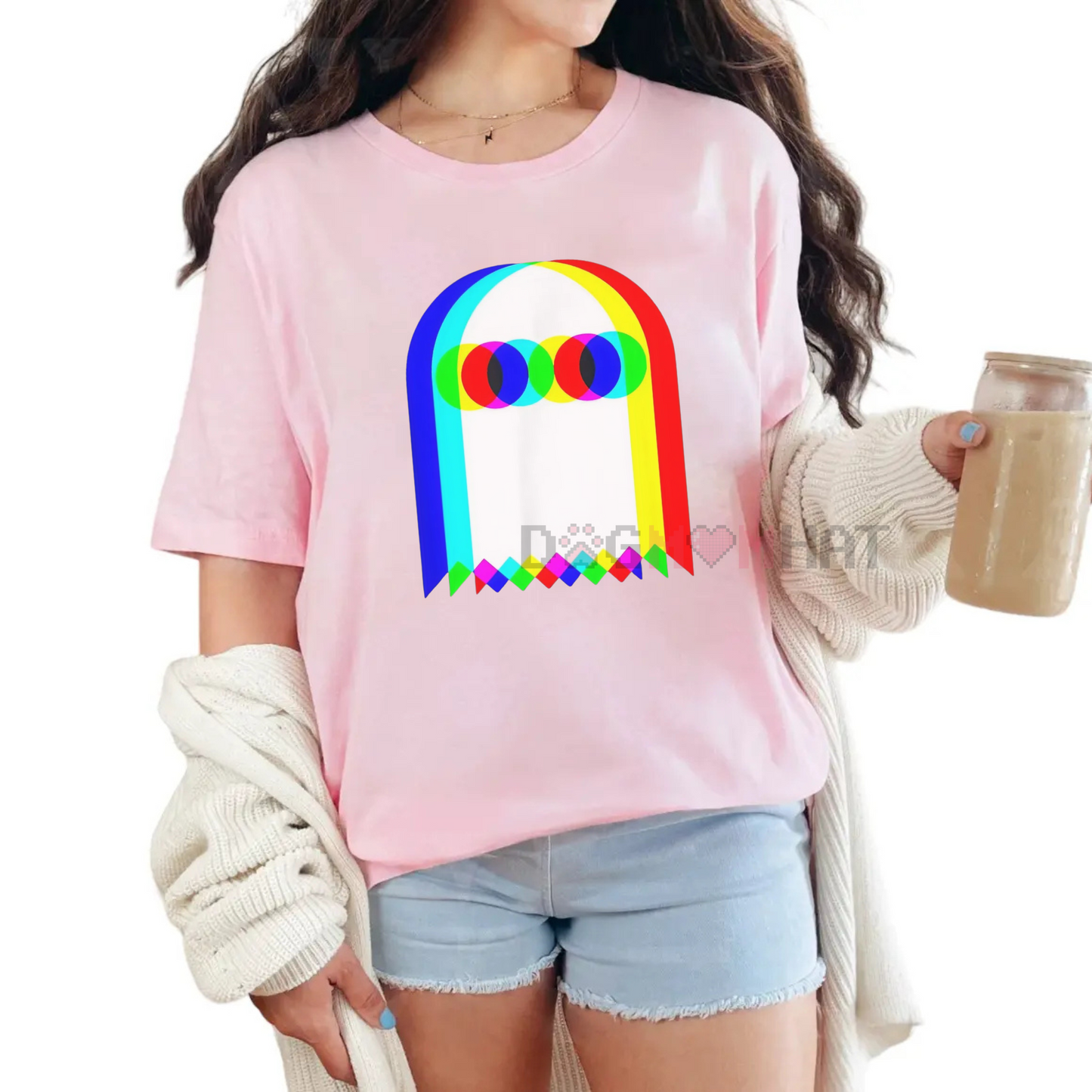 Ghost Trippy Vaporwave T-Shirt – Halloween Techno Rave EDM Party Tee