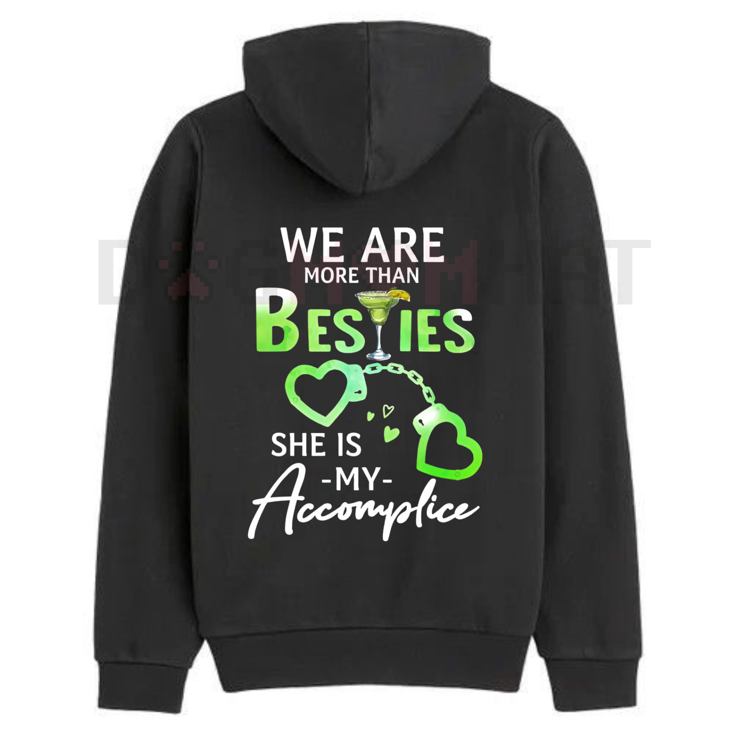 Matching Best Friend/Couple Hoodie – "More Than Besties" Graphic Fleece Pullover