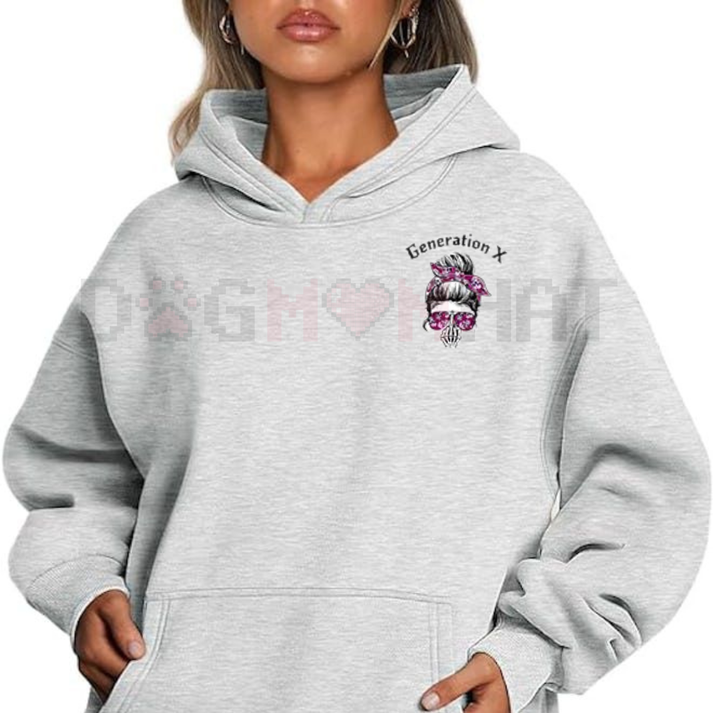Custom Generation Skull Hoodie – Gen X, Boomers, Millennial "Don't Try Me I'm The B*tch" FAFO Slogan, Two-Sided Cotton Tee