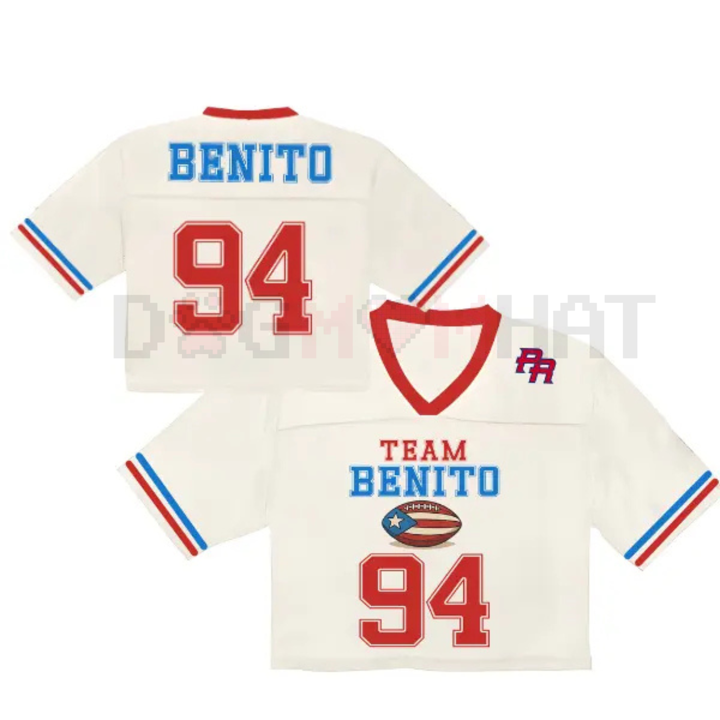 Team Benito Collection Jersey – Puerto Rico Crop Top Football Jersey, Unisex Fan Merch