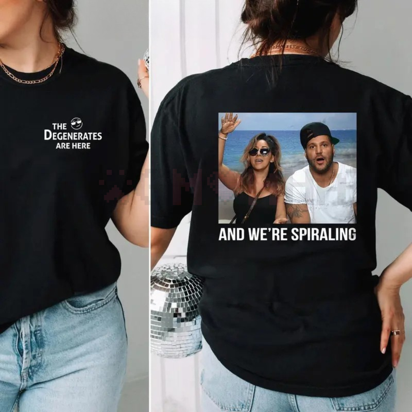"And We're Spiraling" shirt – The Degenerates Are Here tee