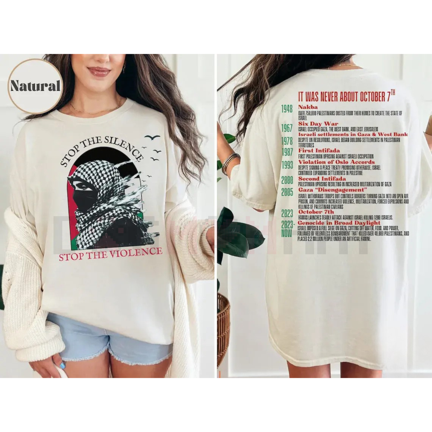 Stop the Silence Shirt – Free Palestine Protest Shirt, History of Protest Tee