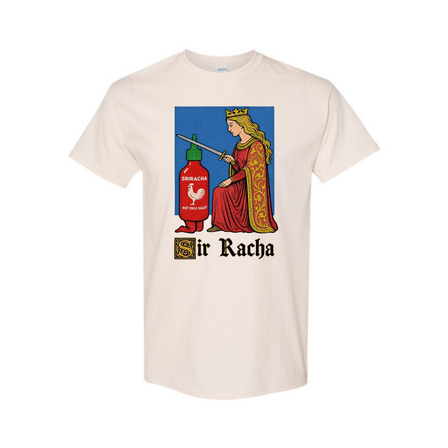 "Sir Racha" T-Shirt – Humorous Hot Sauce Graphic Tee