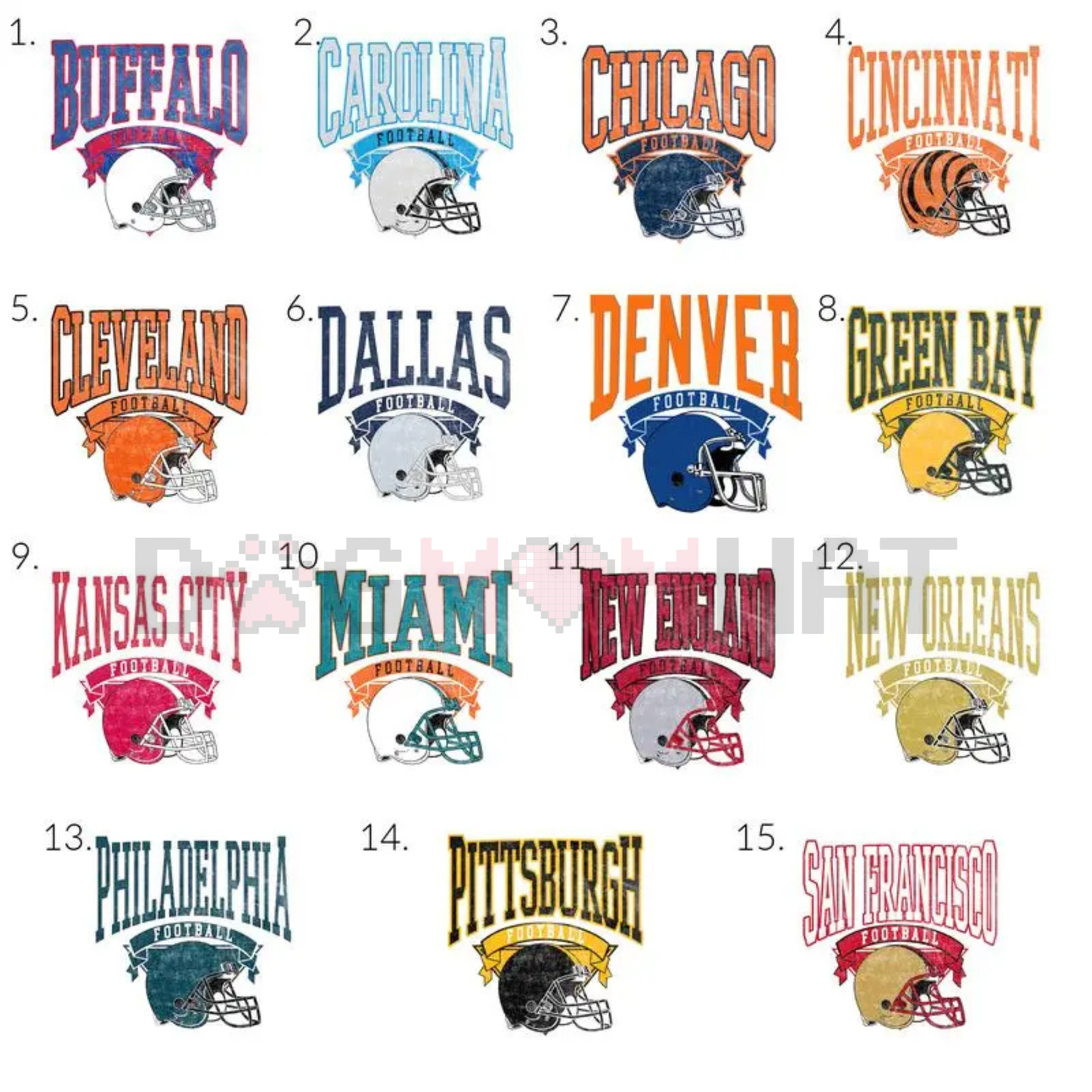 Vintage All 32 Team Football Hometown Crewneck Sweatshirt