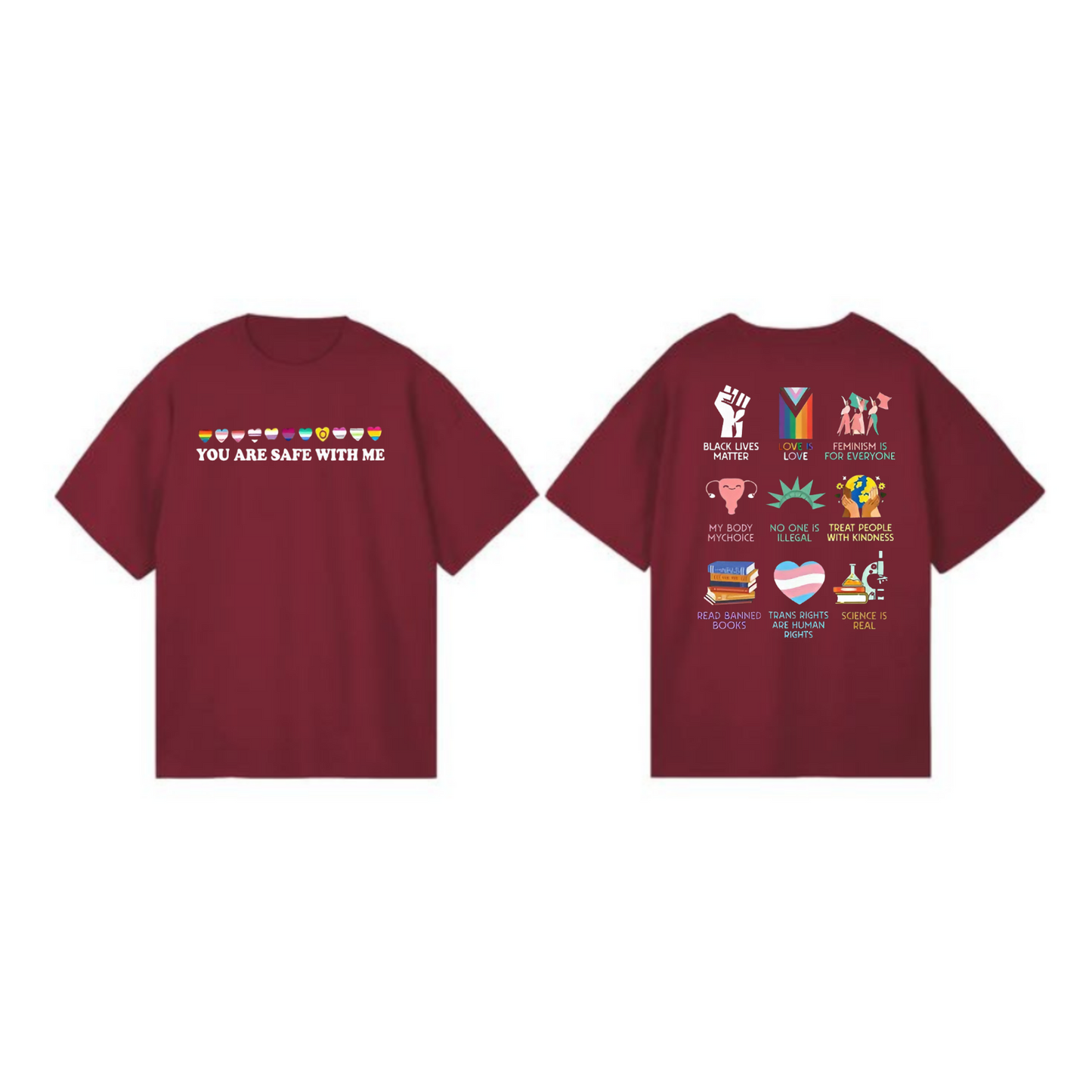 "You Are Safe With Me" T-Shirt – Human Rights Equality Shirt, LGBTQ+ Ally Tee