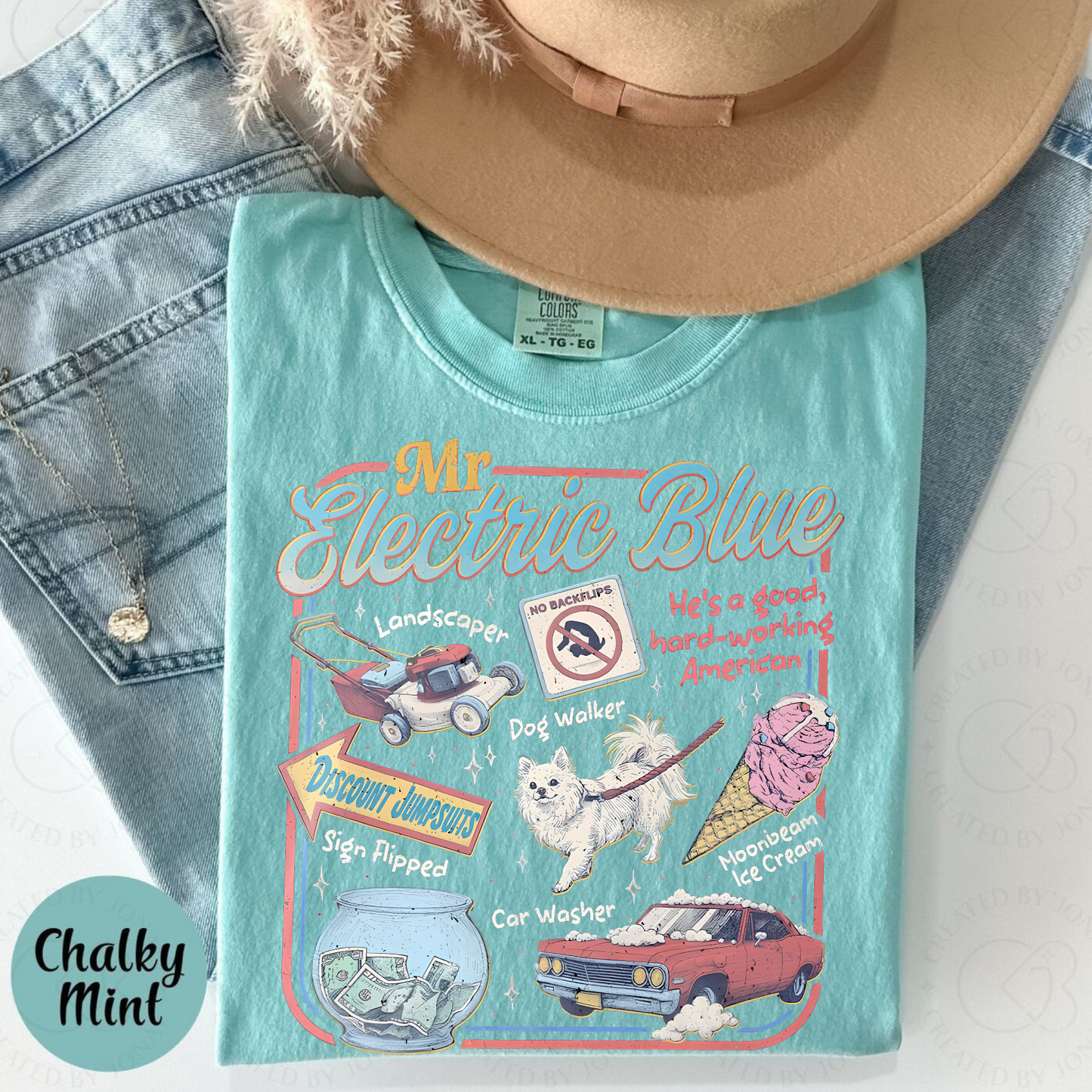America "Mr. Electric Blue" Concert Tour Tee - Moonbeam Ice Cream