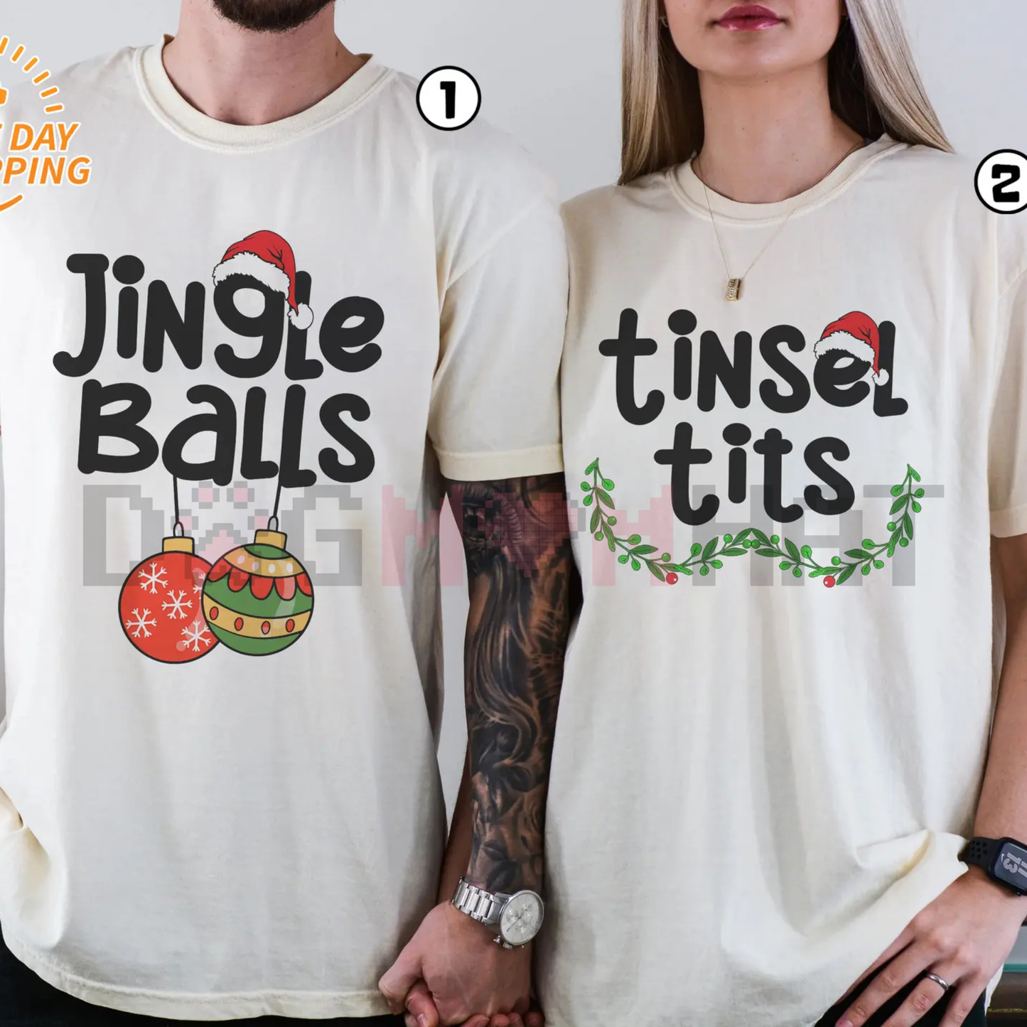 Funny Christmas Matching Shirts Couple – "I Have Everything I Want" Xmas Party Couple Tee