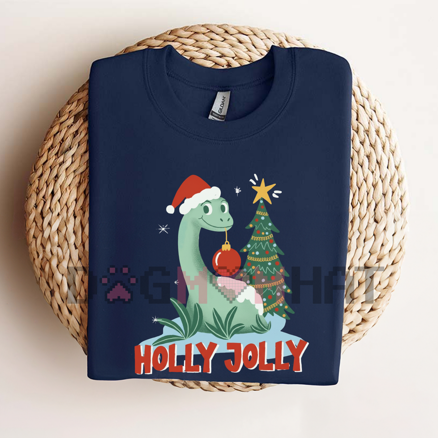 Light Green "Holly Jolly" Tee – Unisex Christmas Holiday Shirt