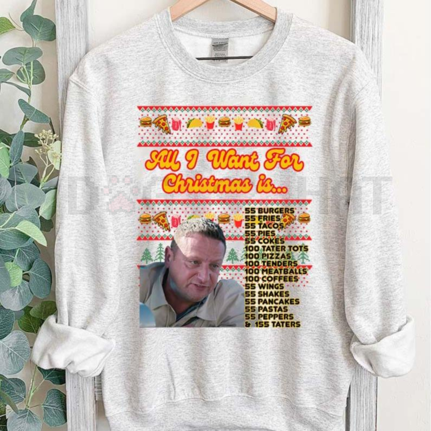 "55 Burgers 55 Fries" Tim Robinson Christmas Sweatshirt – Funny I Think You Should Leave Unisex Holiday Crewneck