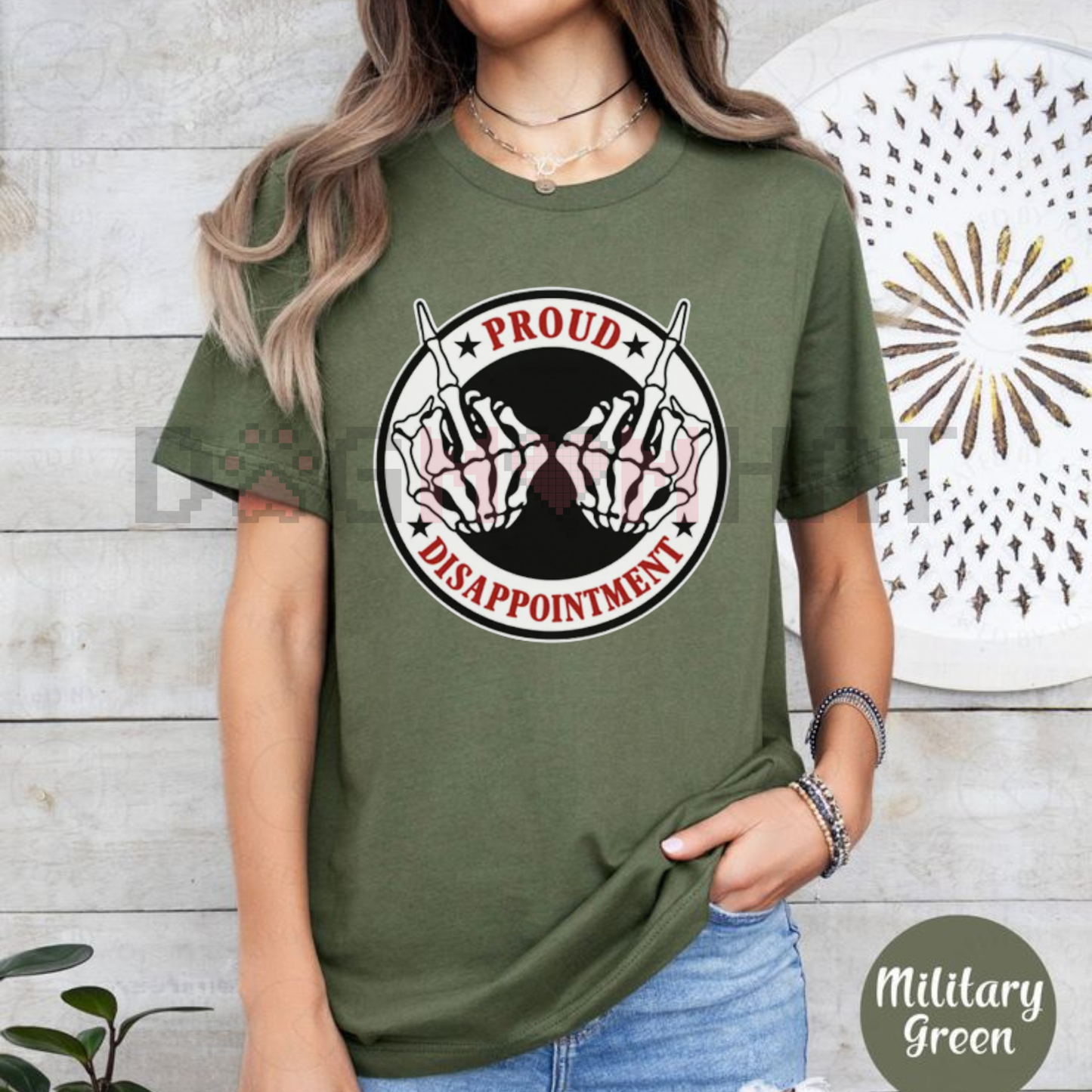 VER 2 PROUD DISAPPOINTMENT Defiant Bone Hand Print T-shirt