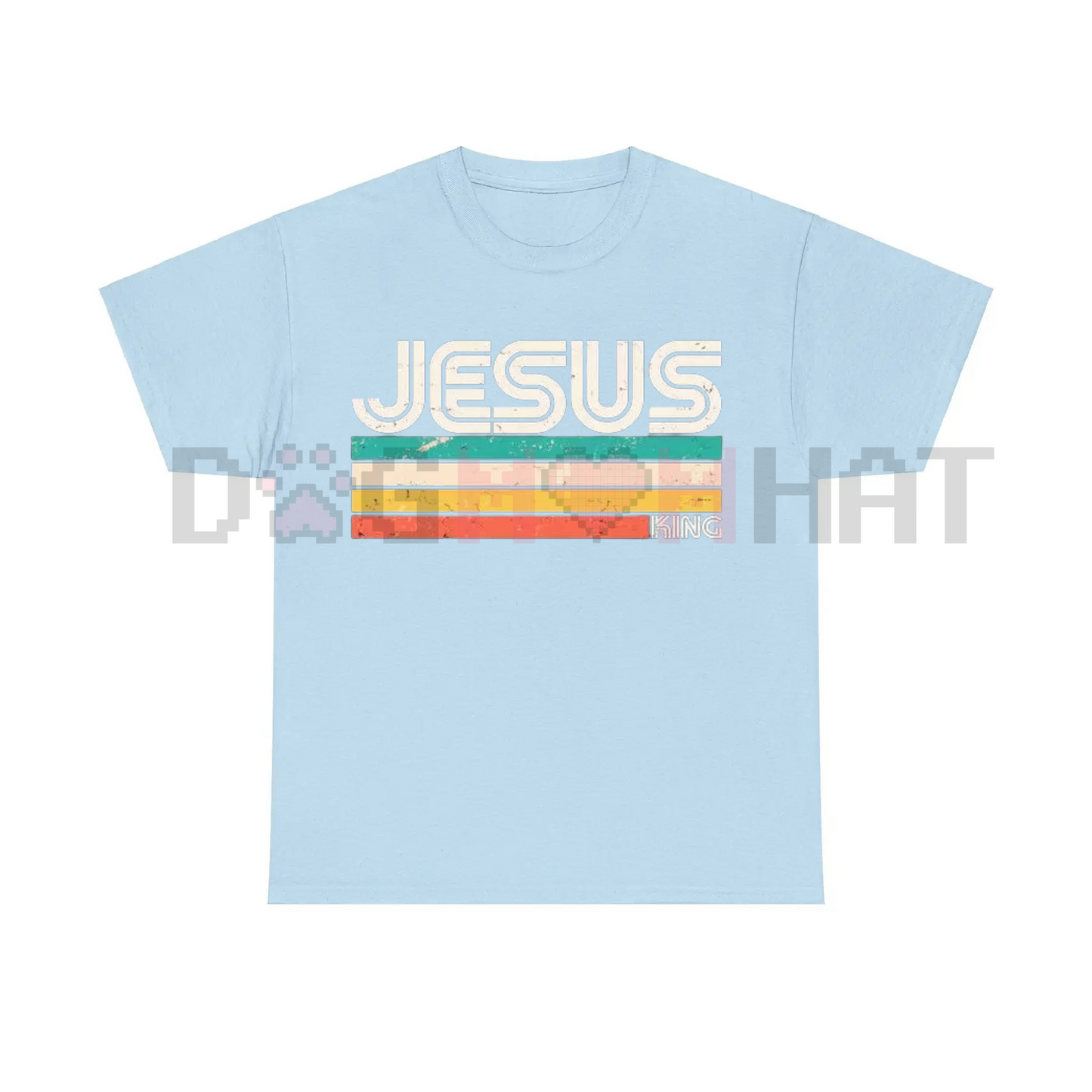 Vintage "Jesus King" T-Shirt – Classic Christian Cotton Menswear Tee, Retro Religious Graphic Shirt