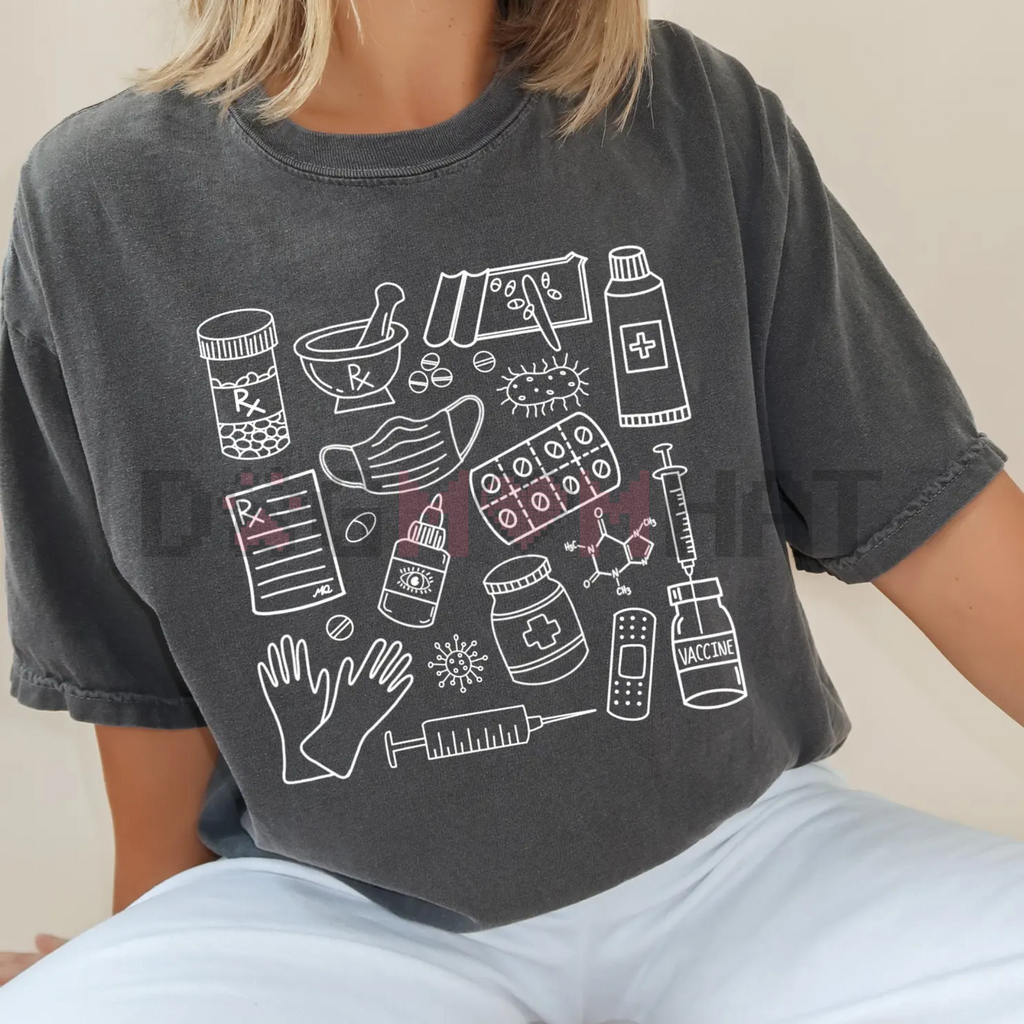 Pharmacy Doodle T-Shirt – Pharmacist & Technician Funny Medical Tee