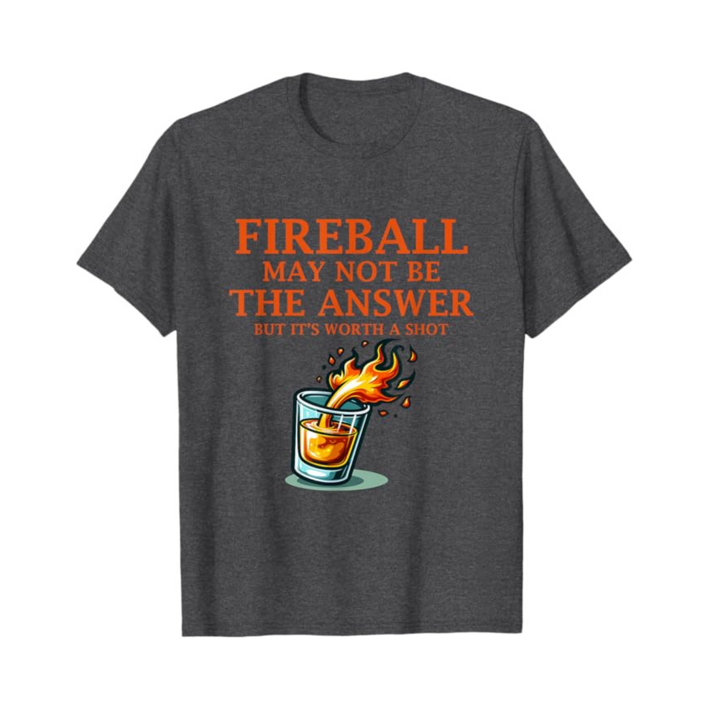 "Fireball Whiskey" Graphic T-shirt - Slim Fit Casual Wear for Men