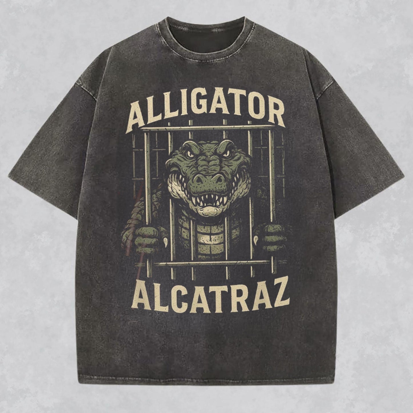 Alligator Alcatraz T-Shirt – Funny Graphic Tee for Animal Lovers, Unisex Heavy Cotton Shirt