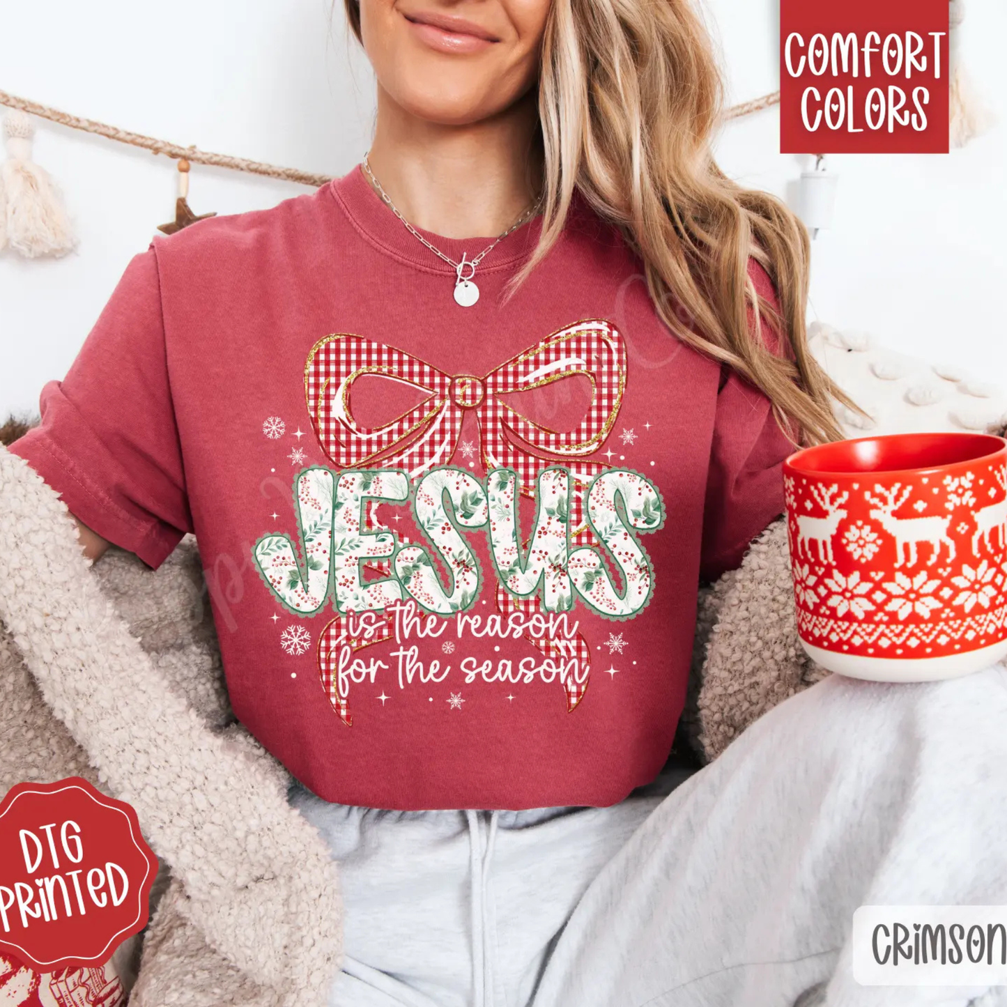 "Jesus Is The Reason For The Season" Comfort Colors® Tee – Modern Christian Christmas Shirt