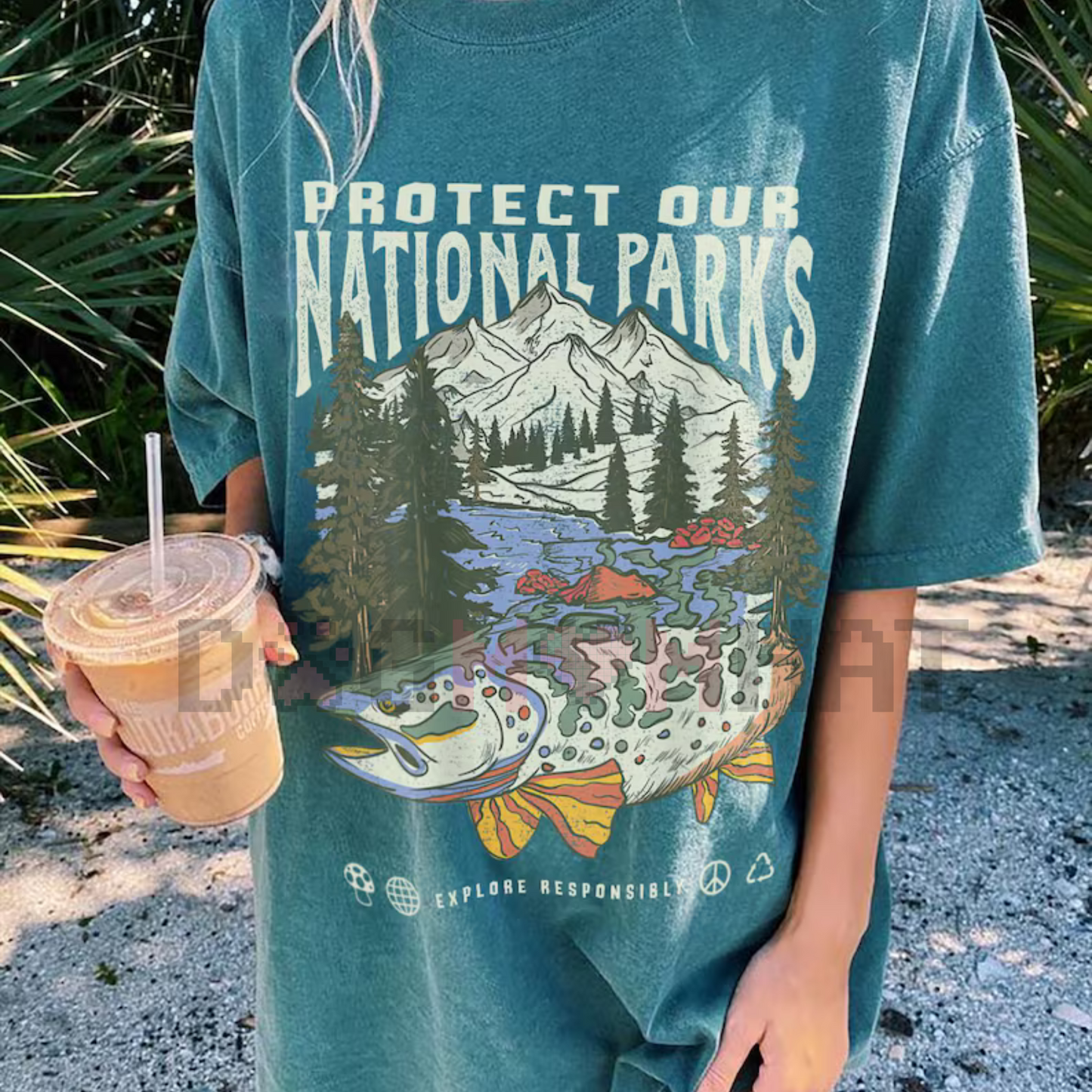 "Respect the Local Wildlife" T-Shirt – National Parks Hiking Camping Clothes, Granola Girl Adventure Shirt