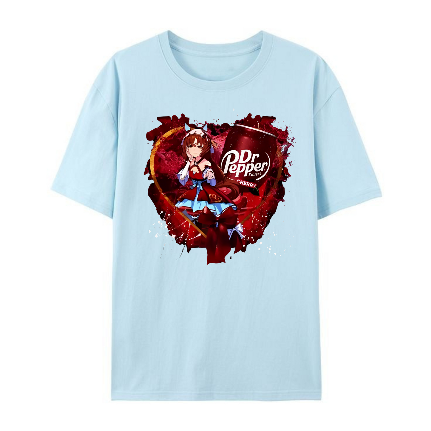 Uma Musume "Dr. Pepper Cherry" T-Shirt – Cute Anime Maid & Soda-Inspired Tee