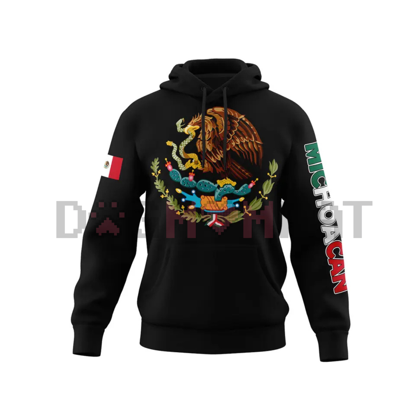Mexico States Design Black Hoodie – Mapa de México Graphic Pullover