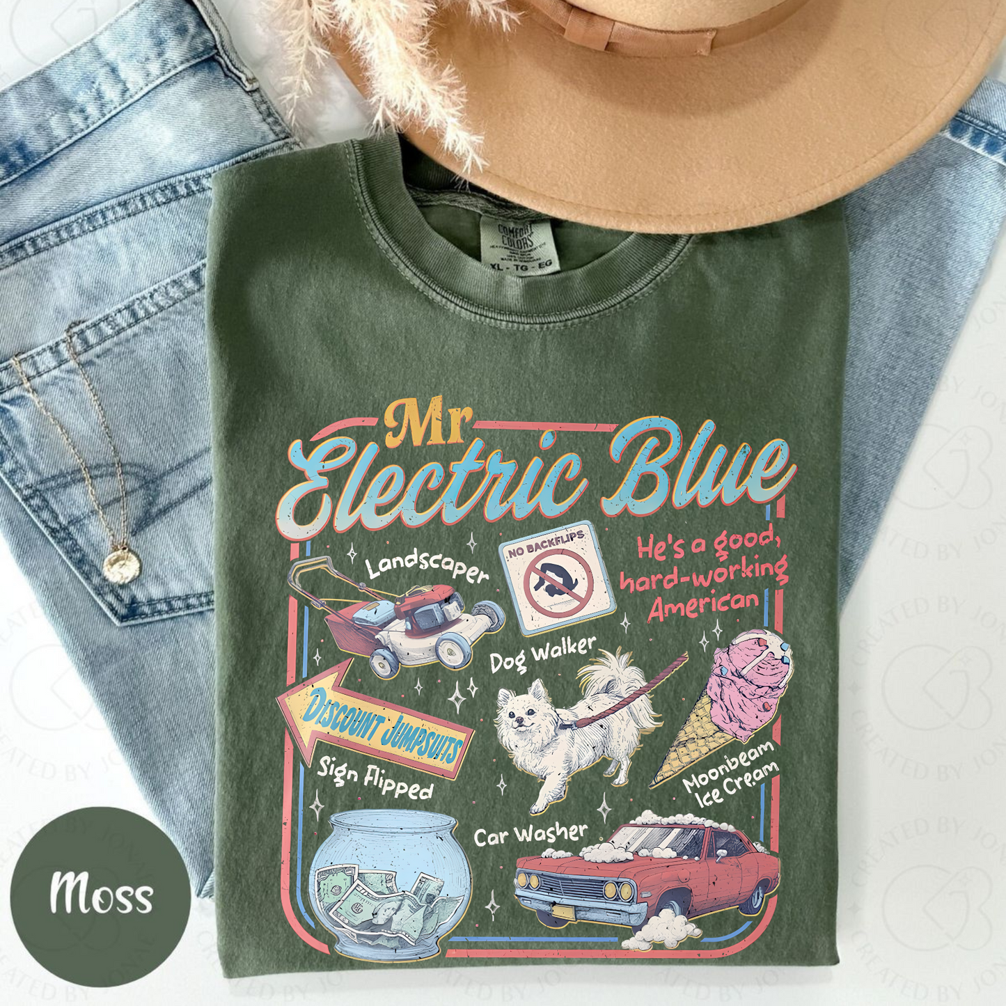 America "Mr. Electric Blue" Concert Tour Tee - Moonbeam Ice Cream