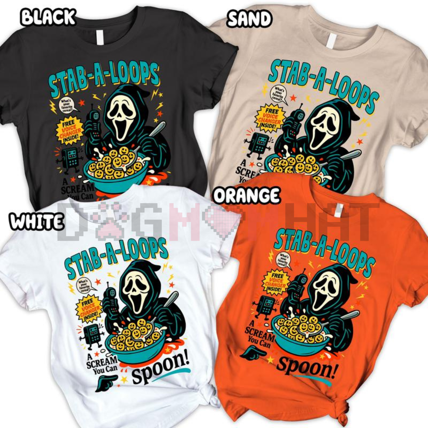 Comfort Halloween Cereal Horror Characters Graphic Shirt – Funny Matching Tee, Horror Movies Spooky Season Fall Vibes Unisex