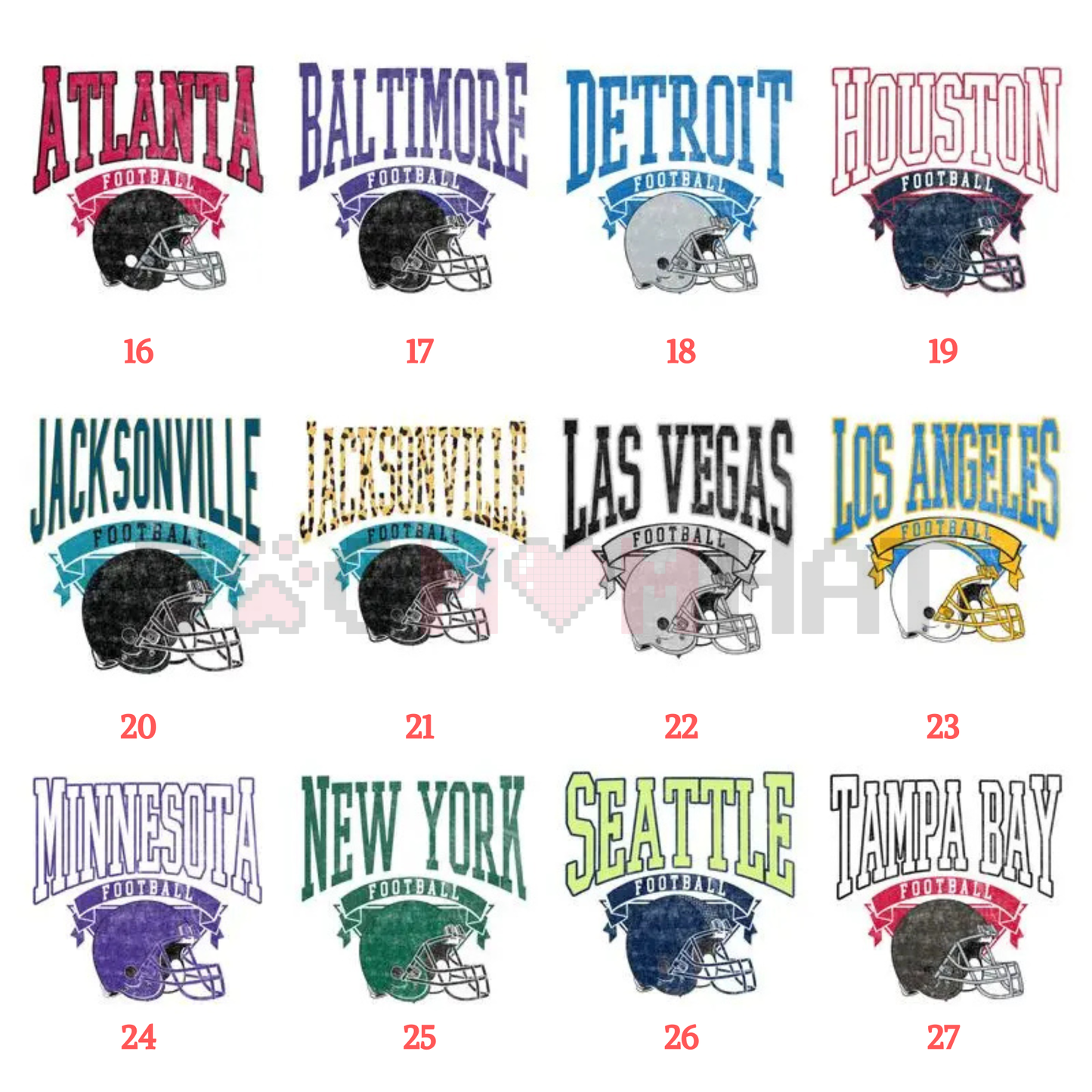 Vintage All 32 Team Football Hometown Crewneck Sweatshirt