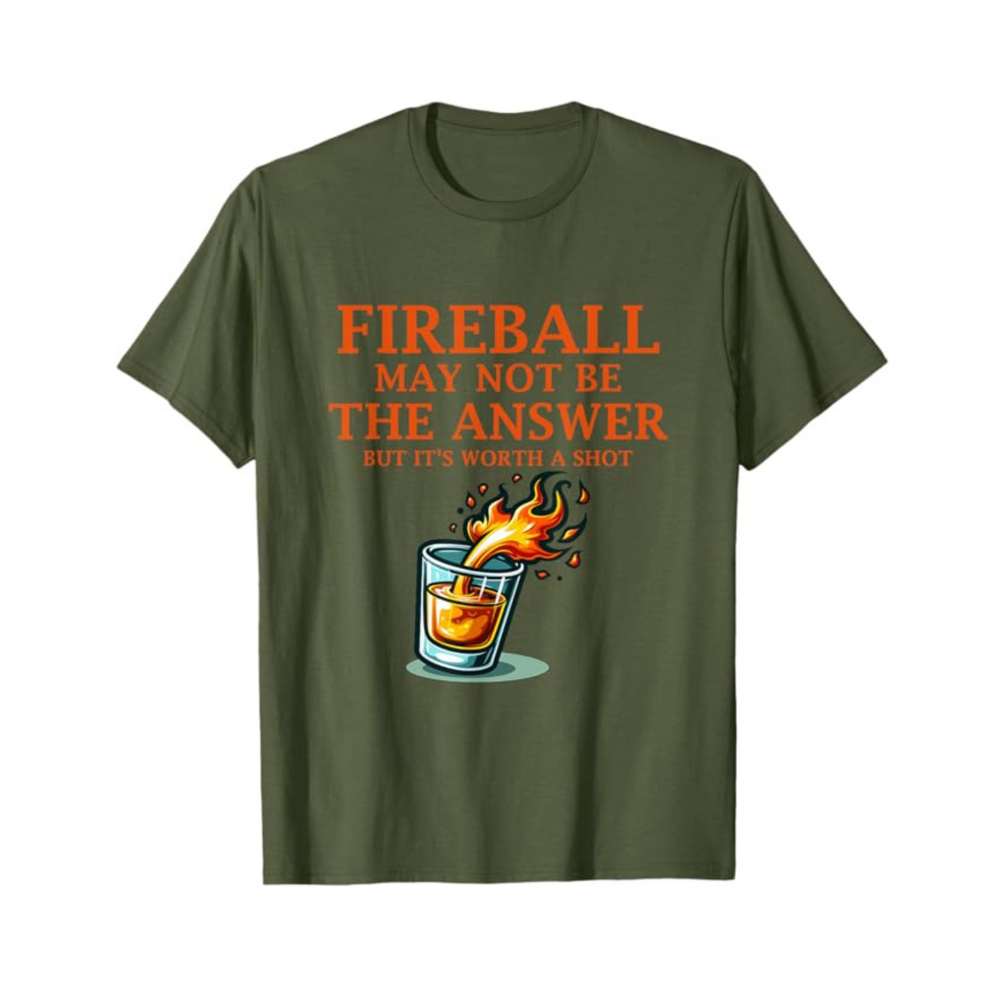 "Fireball Whiskey" Graphic T-shirt - Slim Fit Casual Wear for Men