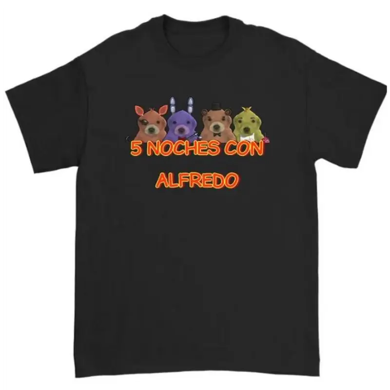 5 Noches Con Alfredo T-Shirt – Retro Horror Gaming Tee, Five Nights At Freddy's Inspired Shirt