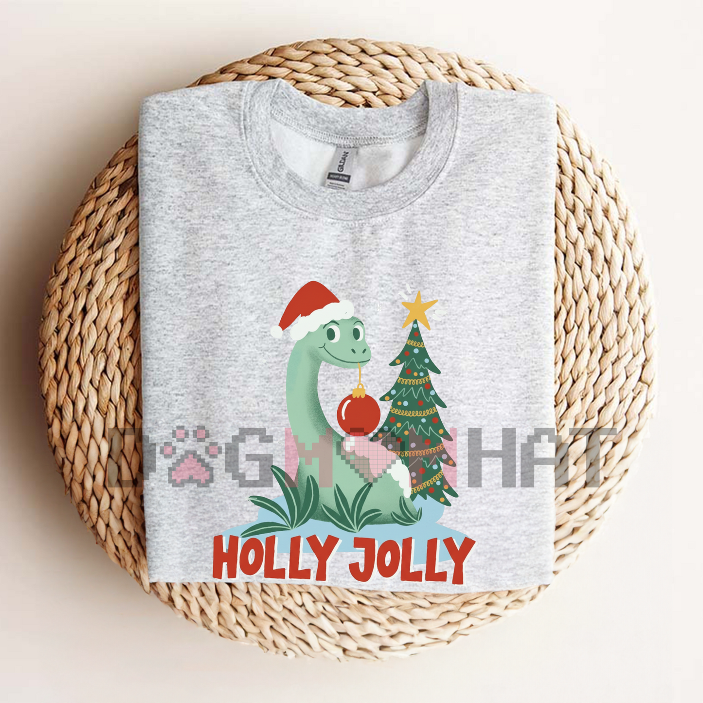 Light Green "Holly Jolly" Tee – Unisex Christmas Holiday Shirt