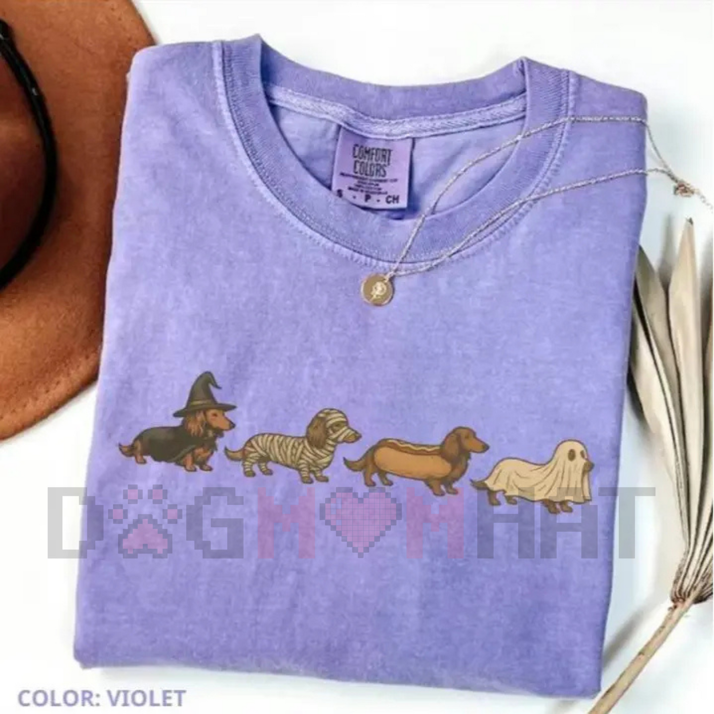 Honk Nation Comfort Colors Dachshund T-Shirt – Vintage Art Style Weenie Dog Halloween Costume Tee, Gift for Owners