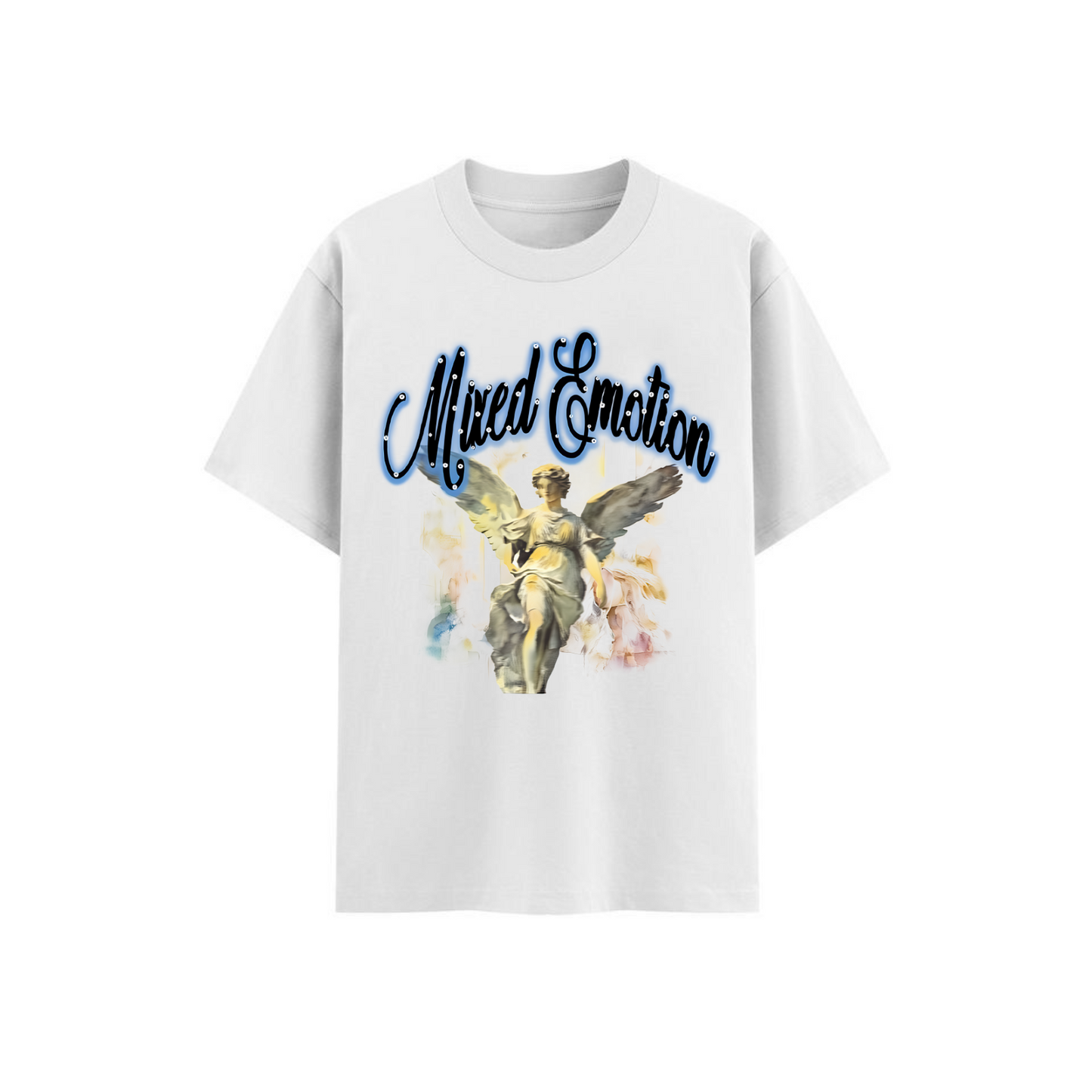 Y2K Street Style T-Shirt - Retro Angel & Flame Graphic Tee
