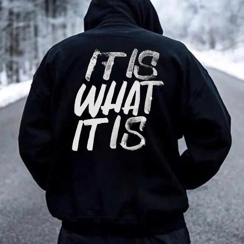"It Is What It Is" Distressed Hoodie