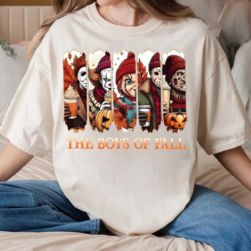 "The Boys Of Fall" Shirt - Fall Horror Characters K*ers Autumn Tee