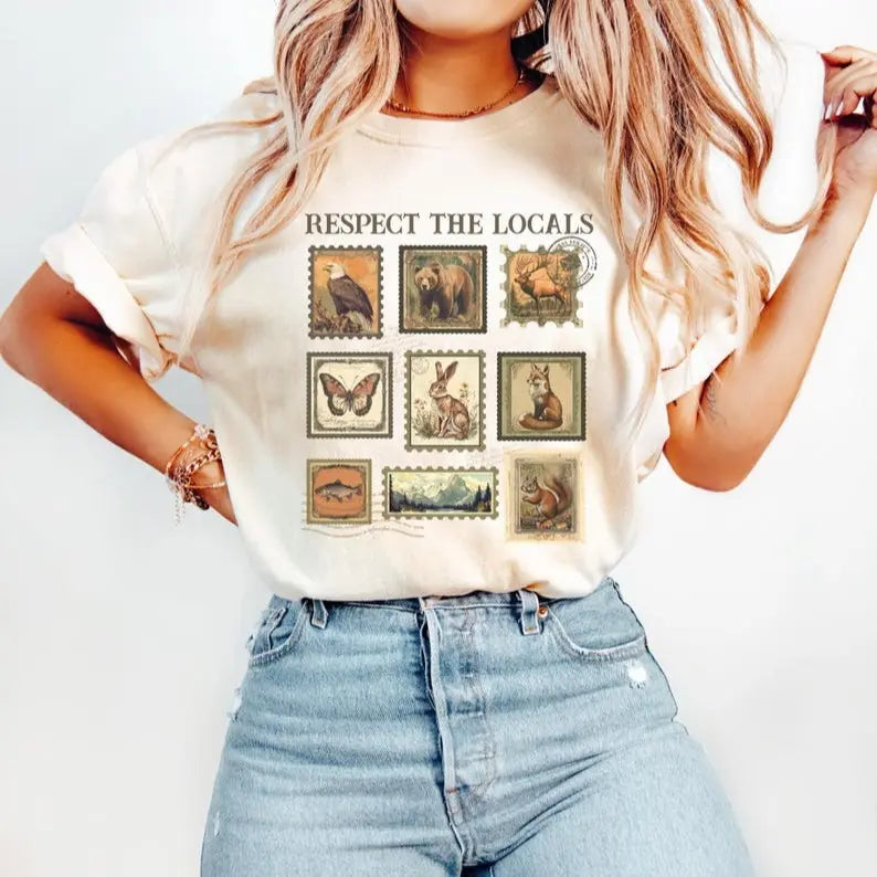 Respect The Local Wildlife T-Shirt – Unisex Nature Lover Tee, Animal Protection Graphic Shirt, National Park-Inspired Casual Wear