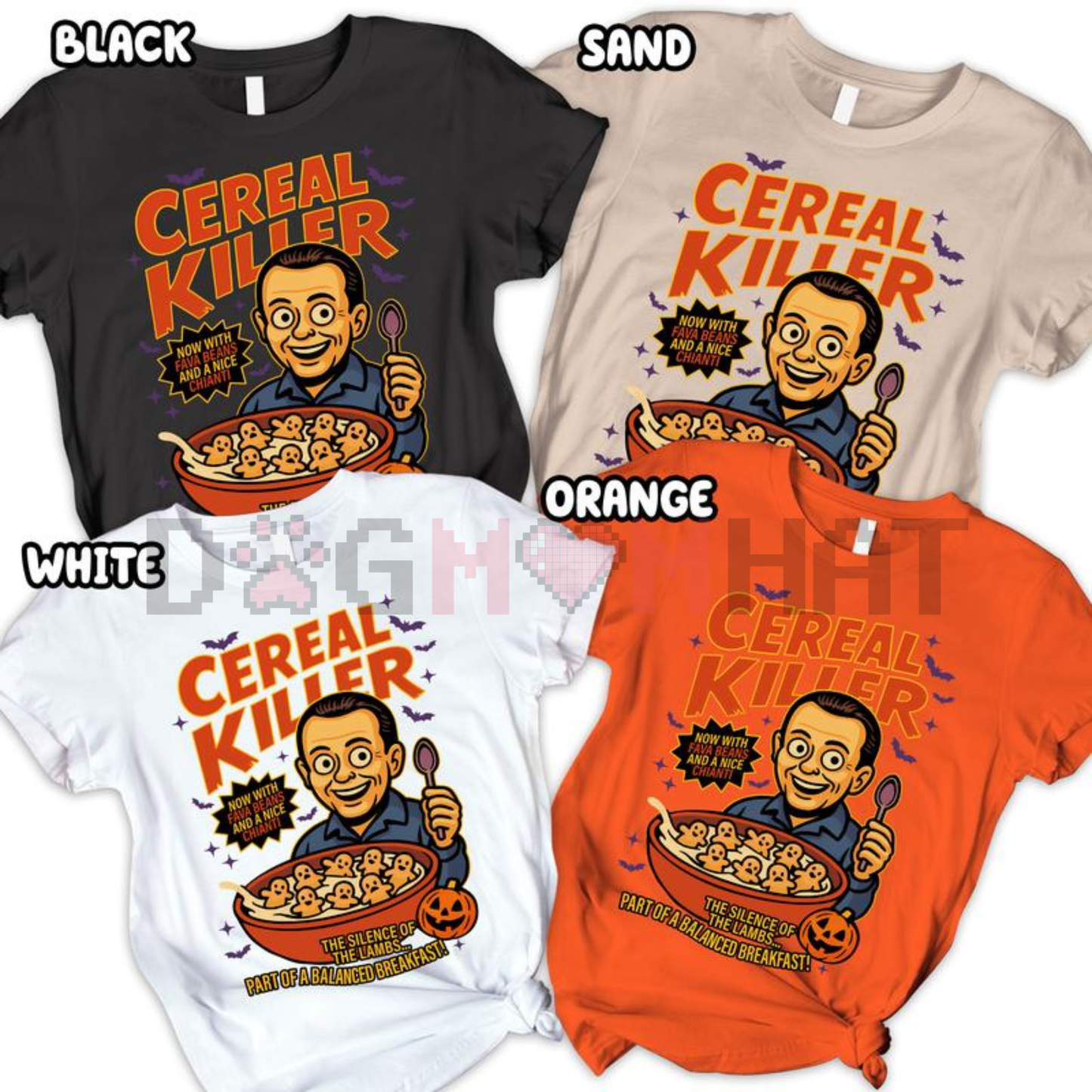 Comfort Halloween Cereal Horror Characters Graphic Shirt – Funny Matching Tee, Horror Movies Spooky Season Fall Vibes Unisex