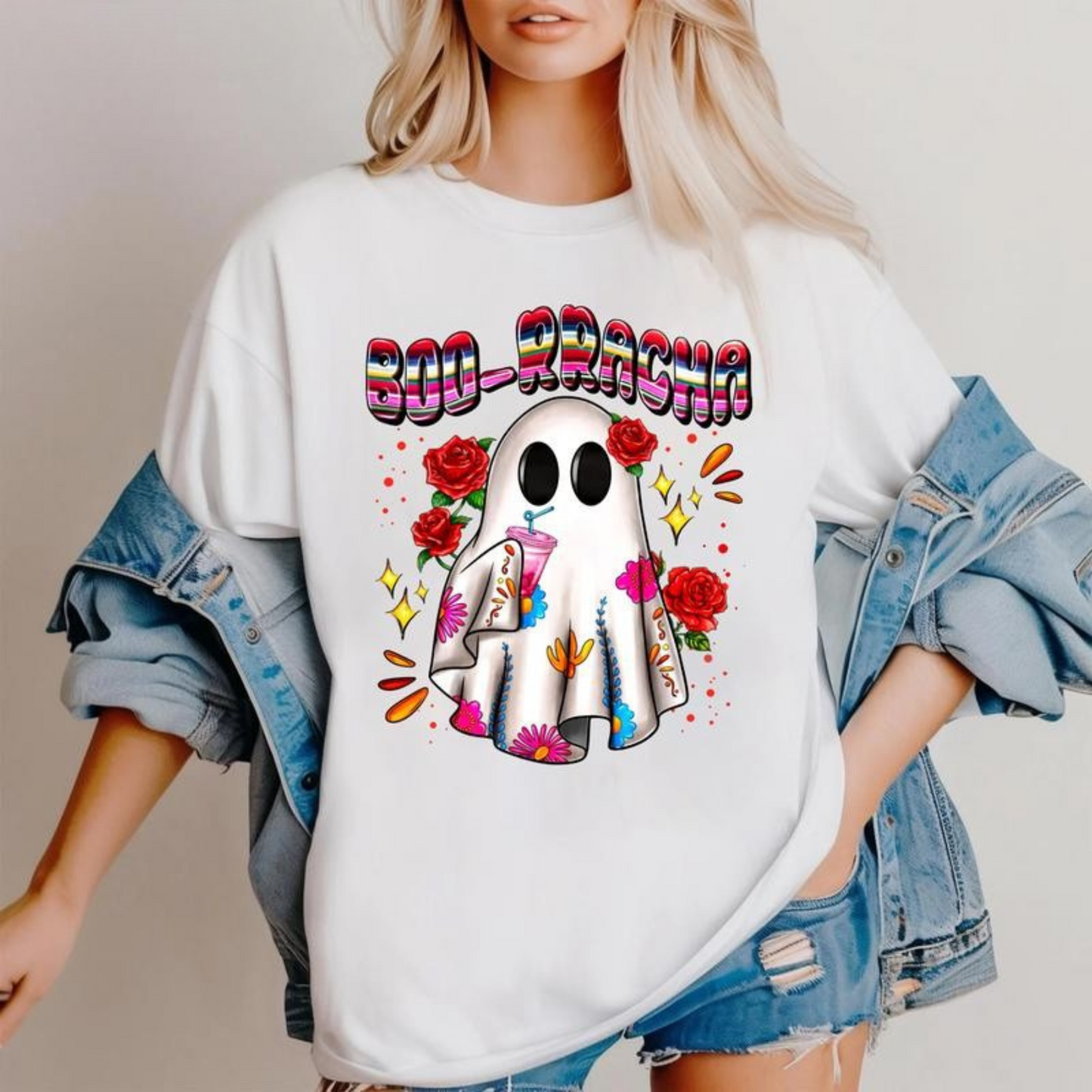 Cute Ghost "Boo" Halloween Shirt - "Drinking Mexican" Spooky Season Tee ver 2