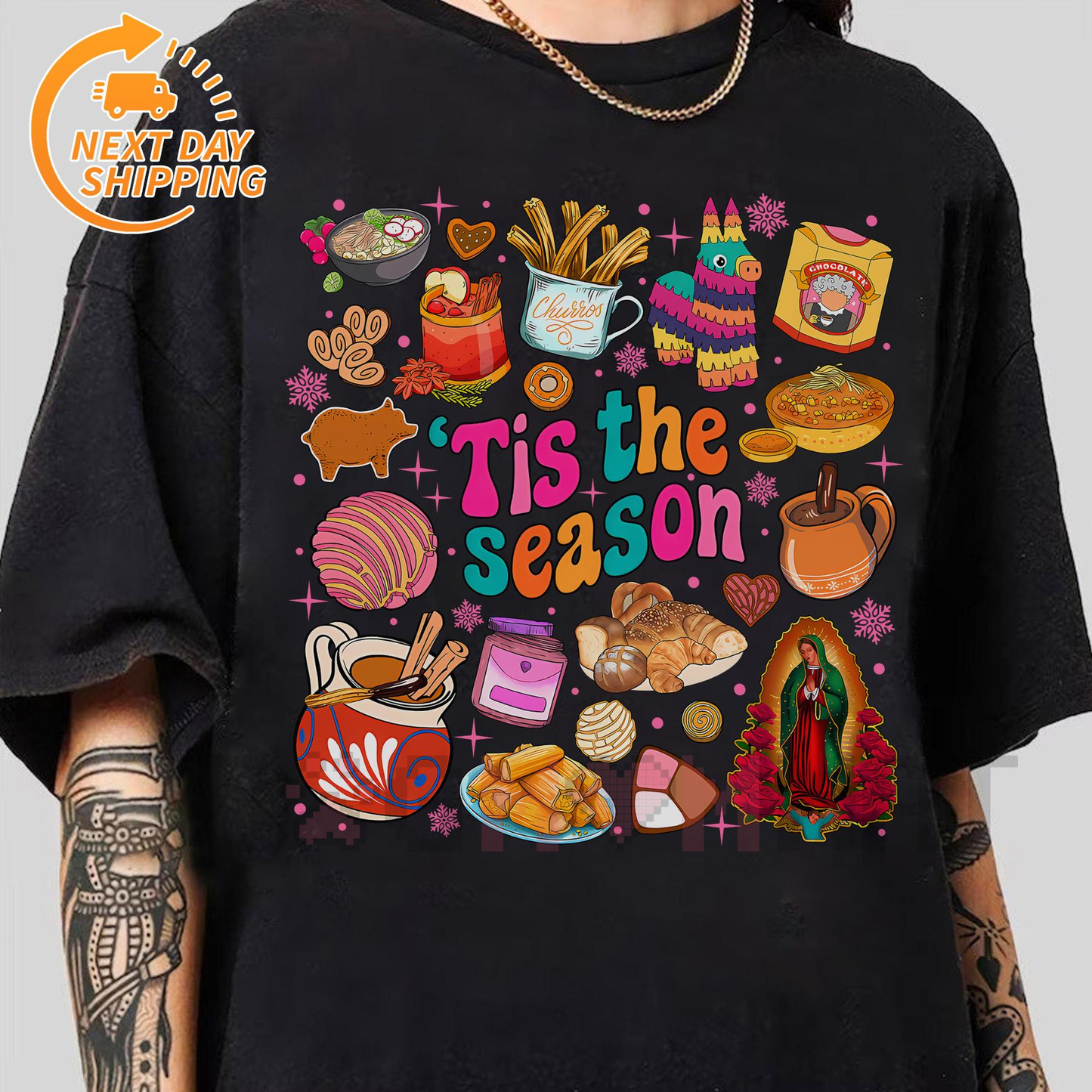 Mexican Pan Dulce Christmas T-Shirt – Spanish Xmas Tee