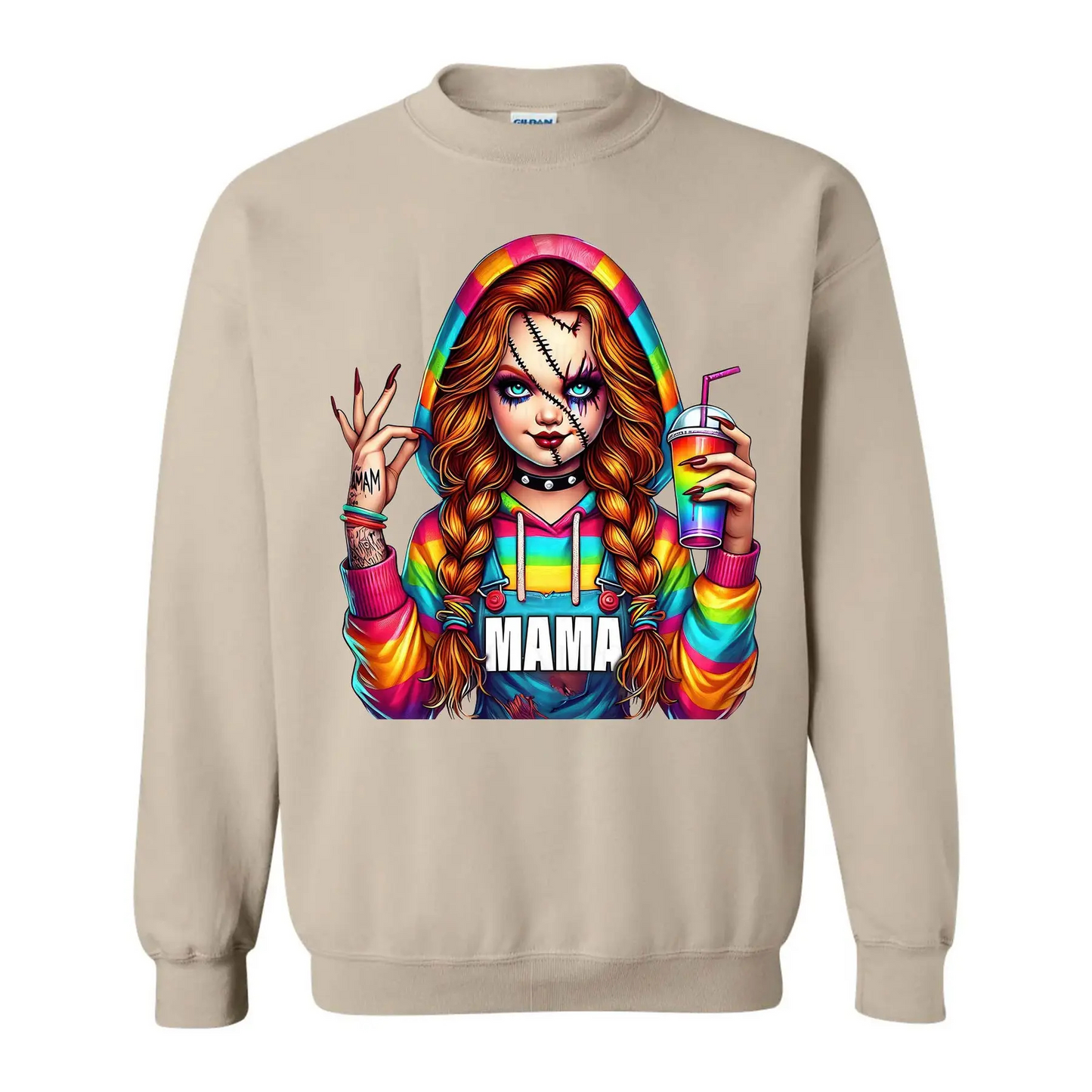 "Spooky Mama" Halloween Sweatshirt - Cool Mama Crewneck & Gift for Mom