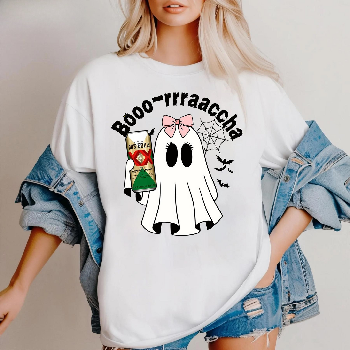 Cute Ghost "Boo" Halloween Shirt - "Drinking Mexican" Spooky Season Tee